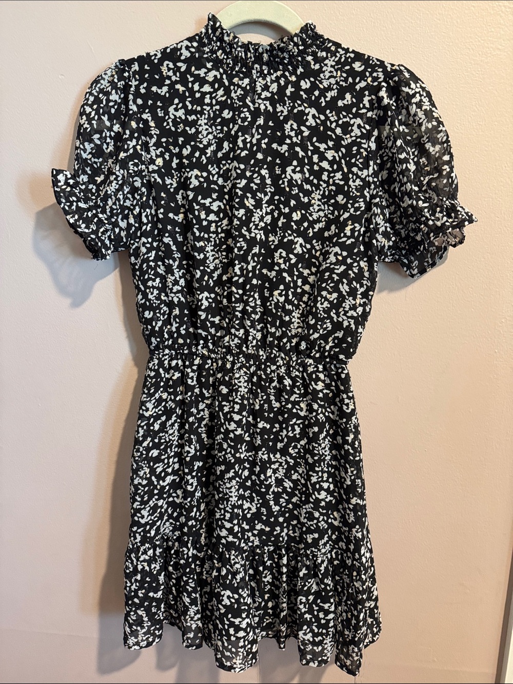Crystal Doll Black and White Floral Mini Dress